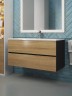 Тумба под раковину для ванной Uperwood Barsa 100 см, подвесная, черная/дуб сонома
