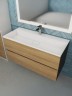 Тумба под раковину для ванной Uperwood Barsa 100 см, подвесная, черная/дуб сонома