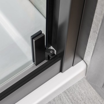 Душевой уголок Stile VSS-2ST9090CLB-R, 900*900, черный, стекло прозрачное, правый