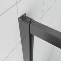 Душевая дверь Veconi Ottimo P20 GR, 1100x1900, графит брашинг, стекло тонированное матовое