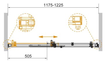 Душевая дверь с доводчиками CEZARES STYLUS-SOFT-BF-1-120-C-Cr