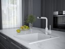 Смеситель для кухни Honner, белый матовый полностью, Ho212018-431TW(WH), Paulmark