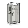 Душевая кабина Niagara Standart ST80/15Q/BL/BK (80х80х200) квадрат,поддон 15см,распашная,проф.черный,без крыши,3 места