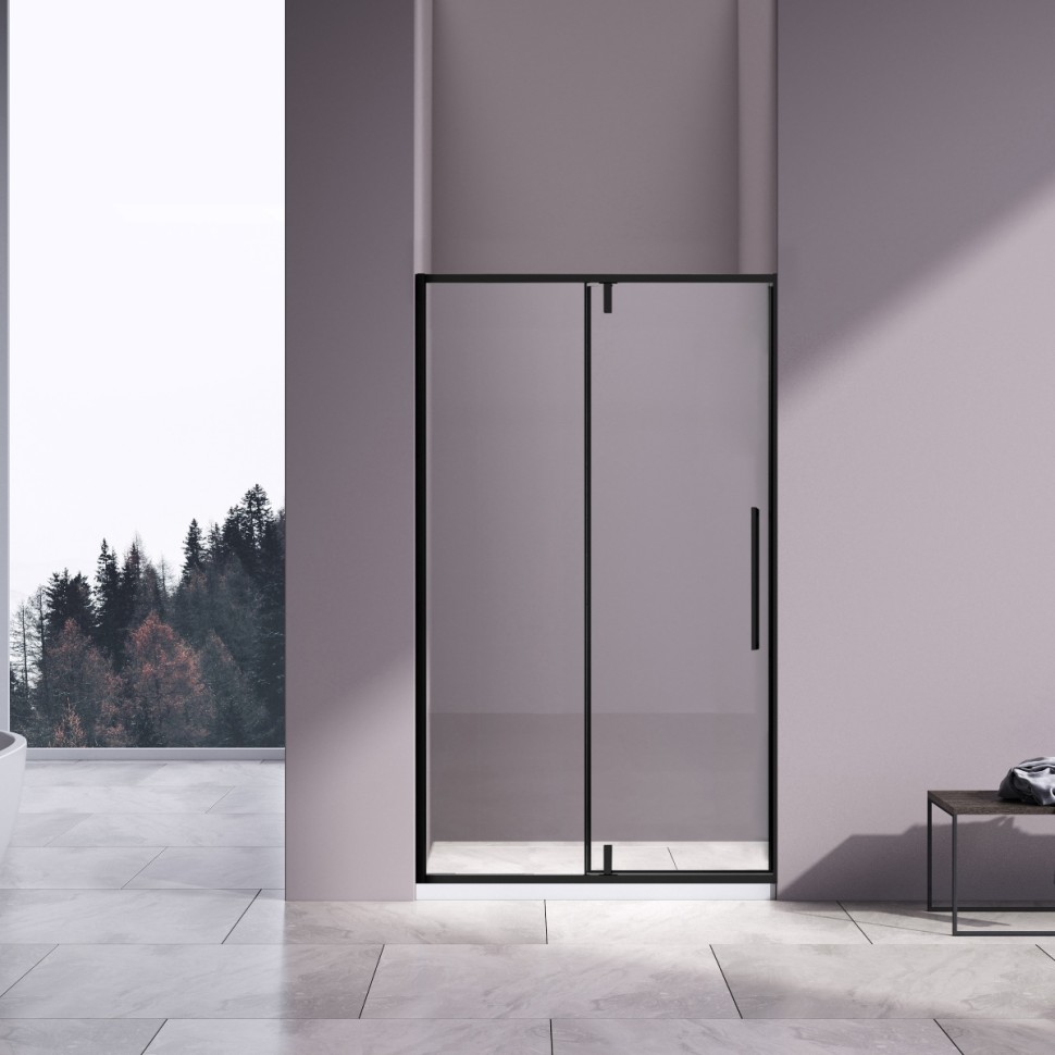 Душевая дверь Слим-Н (Slim-N) VDP-4SN100CLB, черный матовый, стекло прозрачное