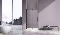 Душевая дверь Слим-Н (Slim-N) VDP-4SN100CLB, черный матовый, стекло прозрачное