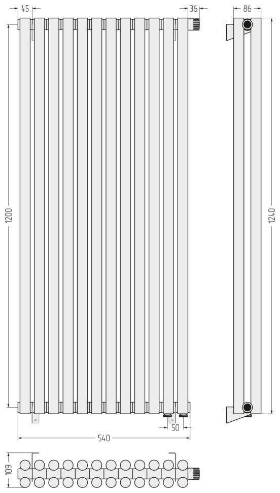 Эстет-11 EU50 1200х540 12 секций