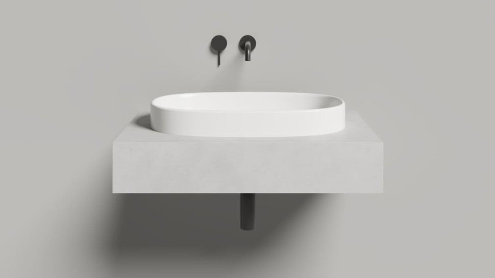 Раковина полувстраиваемая GRECA 645х385х168 S-Stone Матовое