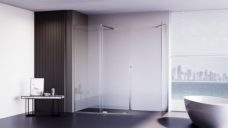 Душевой угол Premium Trento PTC-SP-50CH, 1100х900x2000, хром, стекло прозрачное