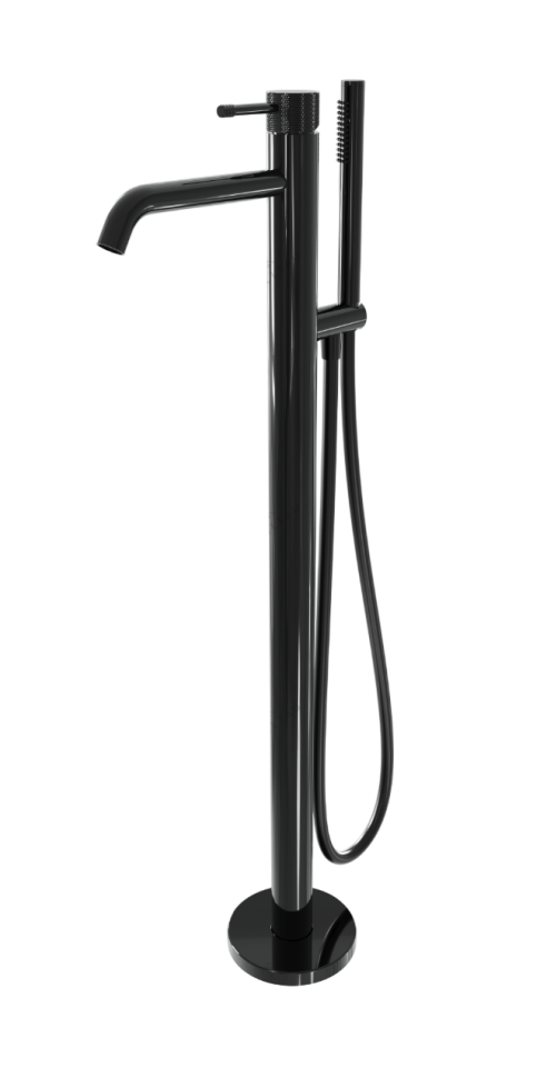 Напольный смеситель для ванны MILLEAU Tissage ML0500BK.BD-GB с монтажным блоком, Черный глянец