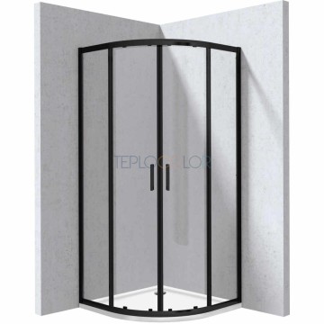 Душевая кабина, с поддоном, полукруглая - 80x80 см