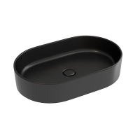 Умывальник чаша накладная овальная (цвет Черный Матовый) Element 608x385x122мм