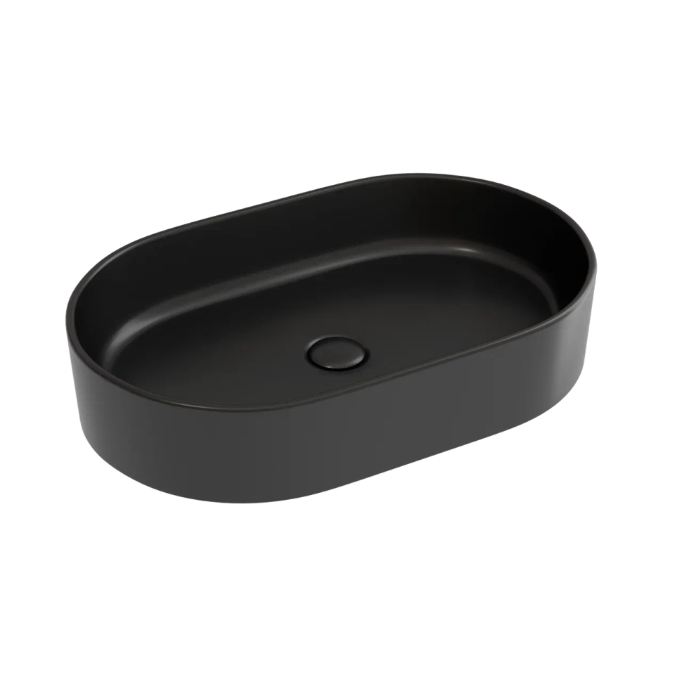Умывальник чаша накладная овальная (цвет Черный Матовый) Element 608x385x122мм