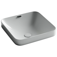 Раковина встраиваемая сверху CERAMICANOVA Element с отверстием слива - перелива квадратной формы 438x438x172 мм цвет белый арт. CN6077