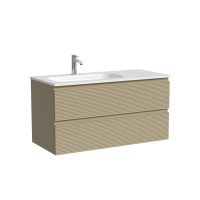 Тумба подвесная SANCOS Folk левая 995х445х500, c двумя ящиками оснащенными доводчиками, Капучино, арт.FL100LCP