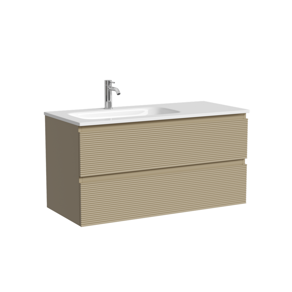 Тумба подвесная SANCOS Folk левая 995х445х500, c двумя ящиками оснащенными доводчиками, Капучино, арт.FL100LCP