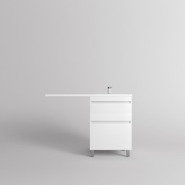 Тумба напольная STYLELINE "Даллас ЛЕОН 120", Люкс белая, PLUS с раковиной ESTETUS ЛЕОН 1200*549 левый