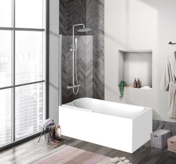 Душевая шторка на ванну BelBagno UNO-V-1-90/150-C-Cr