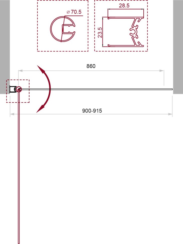 Душевая шторка на ванну BelBagno UNO-V-1-90/150-C-Cr