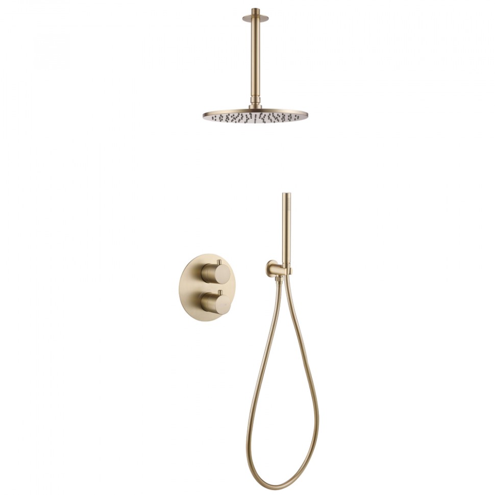 Душевая система ABBER Wasser Kreis AF8121G скрытого монтажа без излива, золото матовое