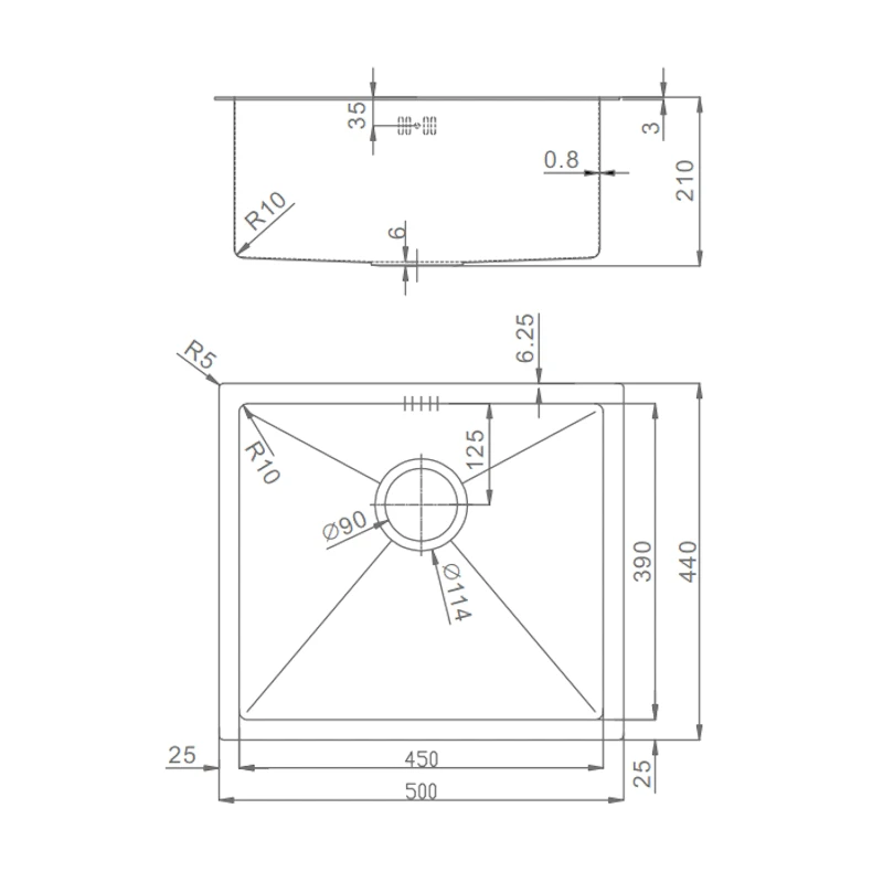 Мойка - профессиональная ручная работа Raglo, сатин R703