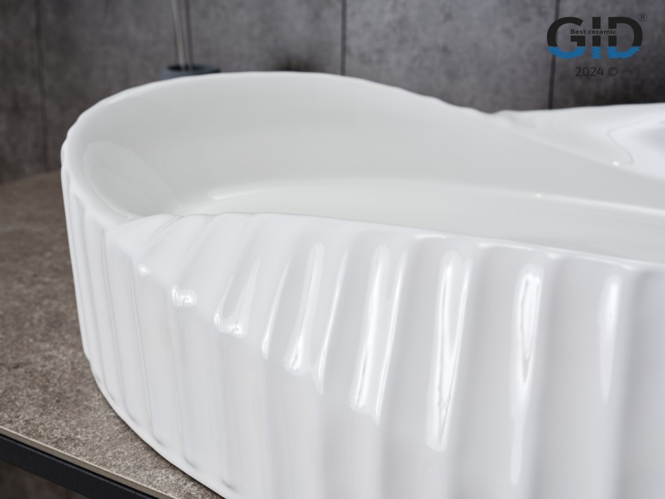 Раковина Gid 888s 51223 накладная белая 60x38.5x13.5