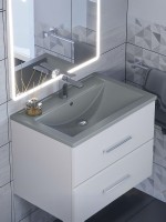 Раковина для ванной кварцевая Uperwood Foster Quartz 70х45,5х17,5 см, серая матовая, бетон