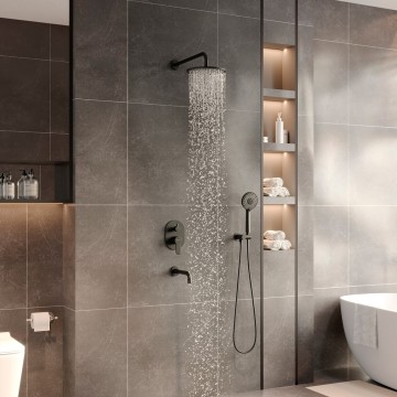 Душевой комплект BERGES NARDIS 3R BLACK, черный матовый