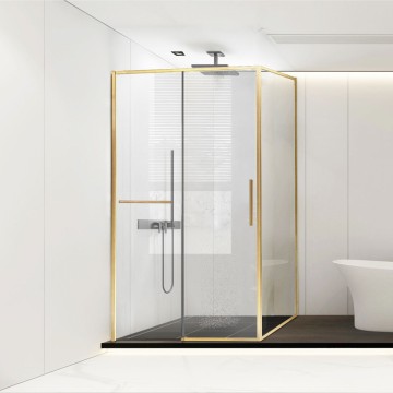 Душевой уголок Слим Софт (Slim Soft) VSR-1SS9013CLG, 1300*900, брашированное золото, стекло прозрачное