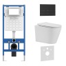 Комплект 3в1 IBERICA BLANCA инсталляция SILENCIO, унитаз BURGOS ALTO белый, кнопка смыва INOX-S черный матовый (IB001.BRA.231.1604)