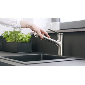 Смеситель Hansgrohe Zesis для кухни, 1 отверстие, с вытяжным душем, sВох litе, цвет: хром 74803000