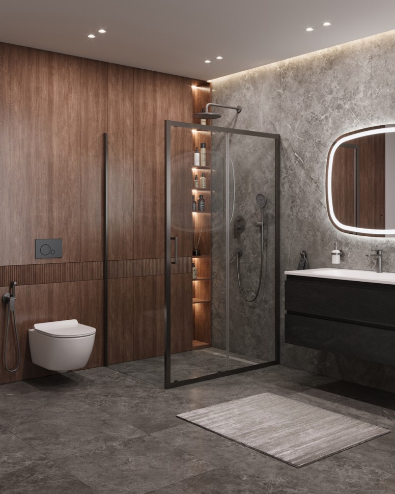 Душевой уголок CEZARES MOLVENO-AH-11-160/90-C-GM-IV