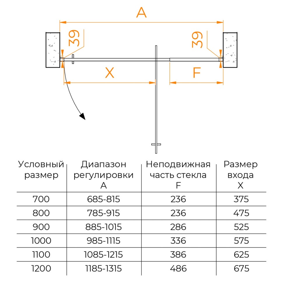 Душевая дверь RGW PA-008B 1100