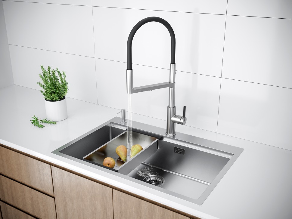 Мойка нерж. сталь KRONER-PRO 75, PM707551-BS, брашированная нерж. сталь, 750х510мм, Paulmark