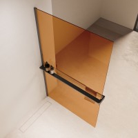 Душевая перегородка Walk-In VSW-1HR900GSGM, 900*2000, вороненая сталь, стекло янтарь