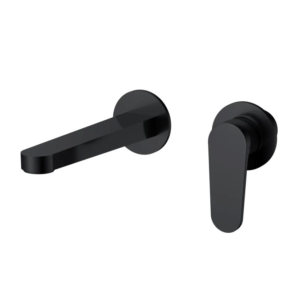 AQM6915MB Novara Смеситель для раковины настенный на 2отв., цвет черный матовый