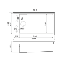 Кухонная мойка Omoikiri Kinaru Pro 86-U/I-WH Artceramic/белый