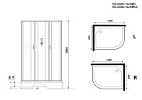 Душевая кабина Niagara Classic NG-33394-14LBKG (130х90х200) средний поддон(26см),стекло матовое,4 места