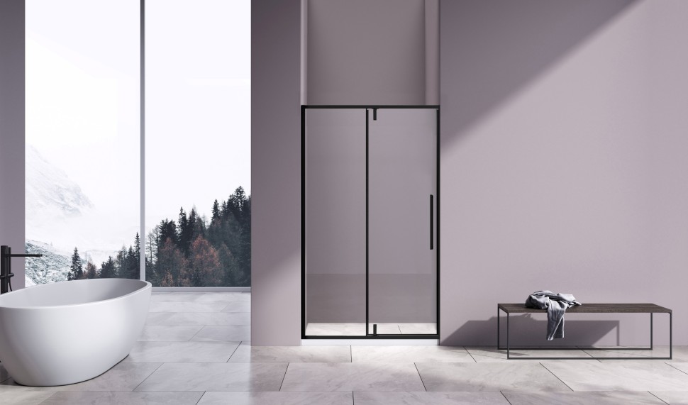 Душевая дверь Слим-Н (Slim-N) VDP-4SN120CLB, черный матовый, стекло прозрачное