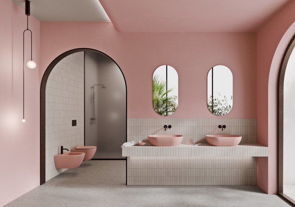 Унитаз подвесной безободковый GSI PURA 8815FR524 550 мм х 360 мм, с Swirlflush, с крепежом, цвет Матовый Blush (старый артикул 881524/ 8815FR224)
