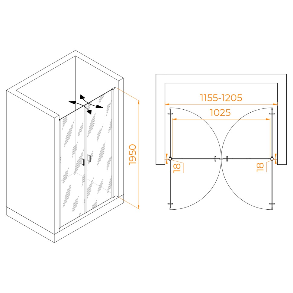 Душевая дверь RGW PA-104 (1200)