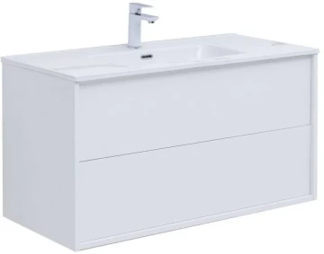Тумба с раковиной Lino 80 (Flat) белый глянец
