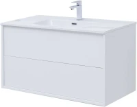 Тумба с раковиной Lino 80 (Flat) белый глянец