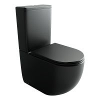 Напольная пристенная чаша унитаза METROPOL смыв Торнадо цвет черный матовый Ceramicanova