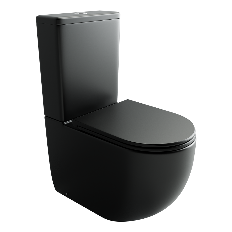 Напольная пристенная чаша унитаза METROPOL смыв Торнадо цвет черный матовый Ceramicanova