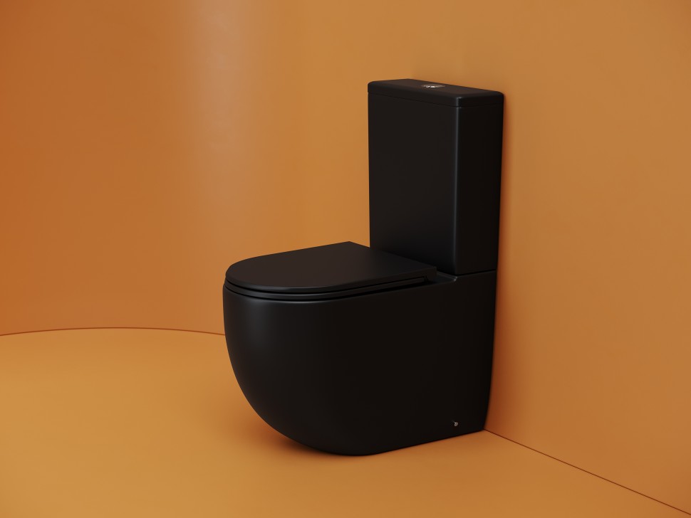 Напольная пристенная чаша унитаза METROPOL смыв Торнадо цвет черный матовый Ceramicanova