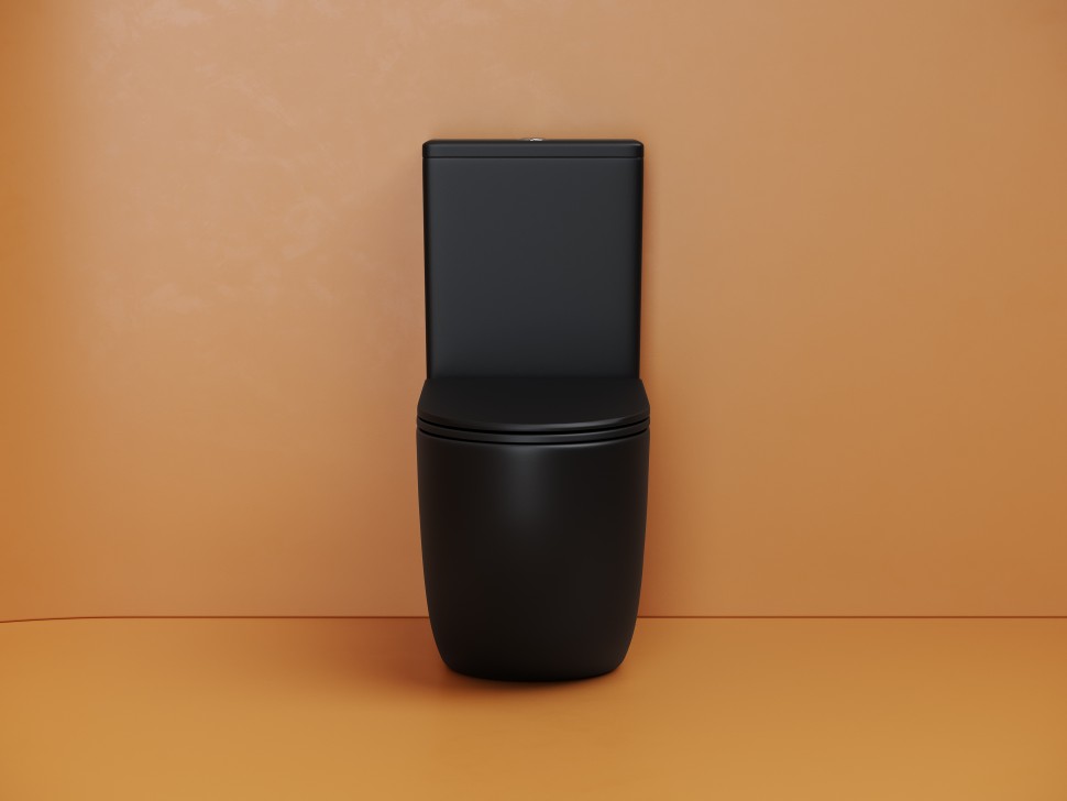 Напольная пристенная чаша унитаза METROPOL смыв Торнадо цвет черный матовый Ceramicanova