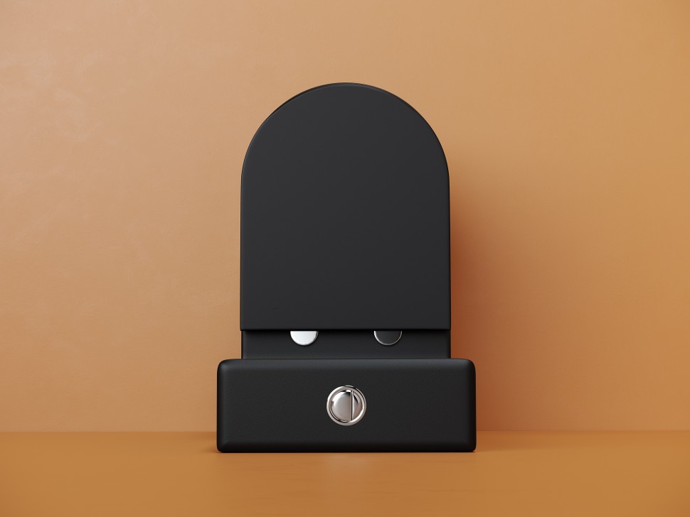 Напольная пристенная чаша унитаза METROPOL смыв Торнадо цвет черный матовый Ceramicanova