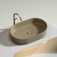 Умывальник чаша накладная овальная (цвет Капучино Матовый) Element 608x385x122мм
