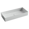 Раковина накладная прямоугольная 801x361x130, цвет белый
