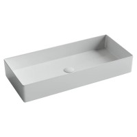 Раковина накладная прямоугольная 801x361x130, цвет белый